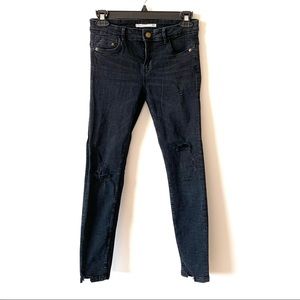 Relaxed Black Zara Jeans, Tear Detail - Size US4